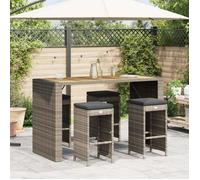 vidaXL Tabourets de bar de jardin et coussins lot de 4 résine tressée, tabouret, tabouret de bar extérieur, chaise de bar, 368690