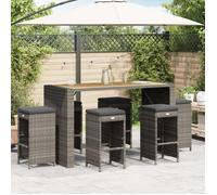 vidaXL Tabourets de bar de jardin et coussins lot de 6 résine tressée, tabouret, tabouret de bar extérieur, chaise de bar, 368693
