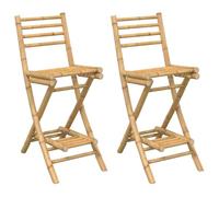 vidaXL Tabourets de Bar d'extérieur avec Repose-Pieds 2 pcs Pliables en