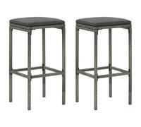 vidaXL Tabourets de bar Gris (Lot de 2)