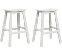 vidaXL Tabourets de bar, lot de 2, blanc, 52 x 43 x 73,5 cm, HDPE