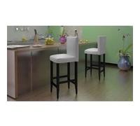 VidaXL Tabourets de Bar - Blanc Similicuir