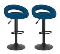 vidaXL Tabourets de bar lot de 2 bleu velours333273 Bleu G