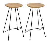 vidaXL Tabourets de bar lot de 2 bois de teck massif