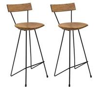 vidaXL Tabourets de bar Chaise de bistrot Bois de teck massif Lot de 2