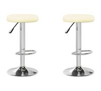 vidaXL Tabourets de bar lot de 2 crème similicuir