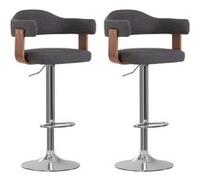 vidaXL Tabourets de bar lot de 2 gris foncé bois courbé et tissu327338 Gris G