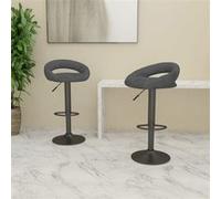vidaXL Tabourets de bar lot de 2 gris foncé velours333270 Gris G