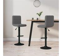 vidaXL Tabourets de bar 334306 – Lot de 2 velours gris foncé
