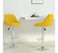 vidaXL Tabourets de bar Jaune moutarde en velours Lot de 2