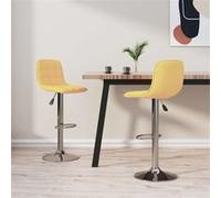 vidaXL Tabourets de bar – Chaise de pub en tissu jaune – Lot de 2