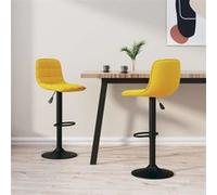 vidaXL Tabourets de bar lot de 2 Jaune Velours333998 Jaune G
