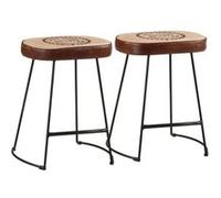 vidaXL Tabourets de bar marron foncé 40x29,5x53 cm - Lot de 2