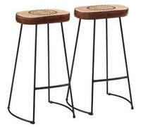 vidaXL Tabourets de bar Lot de 2 Marron foncé 44 x 37,5 x 78 cm