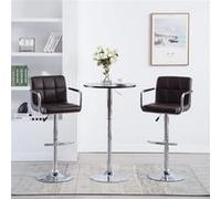 vidaXL Tabourets de bar lot de 2 marron similicuir323626 Brun G