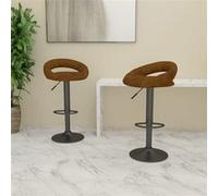 vidaXL Tabourets de bar lot de 2 marron velours333267 Brun G