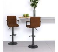 vidaXL Tabourets de bar lot de 2 marron velours334657 Brun G