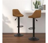vidaXL Tabourets de bar lot de 2 marron velours335347 Brun G