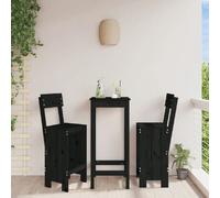 vidaXL Tabouret de bar 2 pcs. noir 40x48,5x115,5cm pin massif