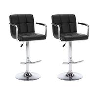 vidaXL Tabourets de Bar Lot de 2 Noir Similicuir