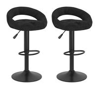 vidaXL Tabourets de bar lot de 2 noir velours