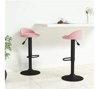 Tabourets de bar lot de 2 rose velours333606