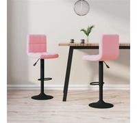 vidaXL Tabourets de bar 2 pcs Rose Velours