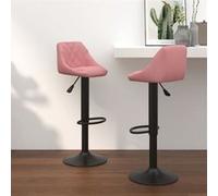 vidaXL Tabourets de bar lot de 2 rose velours