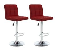 vidaXL Tabourets de bar 323639 Similicuir Rouge bordeaux Lot de 2