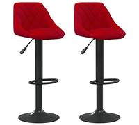 vidaXL Tabourets de Bar Lot de 2 Rouge Bordeaux Velours