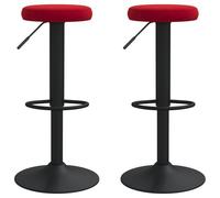 vidaXL Tabourets de bar lot de 2 rouge bordeaux velours