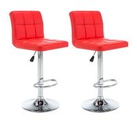 vidaXL Tabourets de Bar Lot de 2 Rouge Similicuir