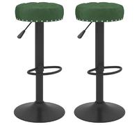vidaXL Tabourets de Bar (Lot de 2) Velours Vert Foncé