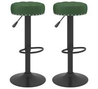 vidaXL Tabourets de bar lot de 2 vert foncé velours
