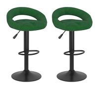 vidaXL Tabourets de bar lot de 2 vert foncé velours