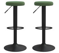 vidaXL Tabourets de bar lot de 2 vert foncé velours