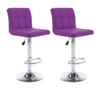 vidaXL Tabourets de bar lot de 2 violet similicuir Violet