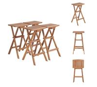 vidaXL Tabourets de bar pliants 4 pcs. Teck massif - Chaises de jardin