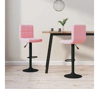 vidaXL Tabourets de Bar Rose Velours - Lot de 2