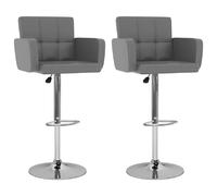 VidaXL Tabourets de bar x2 - Gris similicuir