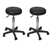 vidaXL Tabouret de bureau Similicuir - Noir