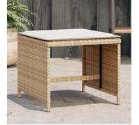 vidaXL Tabouret de jardin avec coussins 4 pcs. Beige 40x40x35 cm Poly rotin