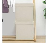 Vidaxl Tabourets de rangement pliables lot de 2 - Blanc crème