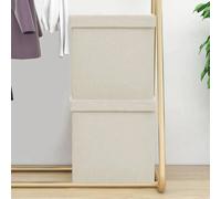 Vidaxl Tabourets de rangement pliables lot de 2 - Blanc crème