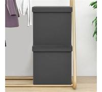 Vidaxl Tabourets De Rangement Pliables 2 Pcs Gris Pvc Gris