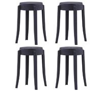 vidaXL – Tabourets empilables lot de 4 en plastique noir