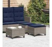 vidaXL Tabourets jardin coussins 2 pcs gris 55x55x36 cm résine tressée