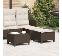 vidaXL Tabourets jardin coussins 2pcs marron 55x55x36cm résine tressée