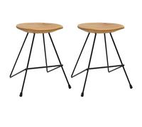 vidaXL Tabourets lot de 2 bois de teck massif