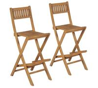 vidaXL Tabouret de bar de jardin pliable 2 pcs. Bois massif teck